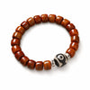 Buddha Tibet Three-Eye Dzi Yak Bone Bracelet - Balance & Prosperity Buddha Tibet
