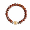 Buddha Tibet Yak Bone Talisman Bracelet - Dzi, Tiger Eye & Dragon Buddha Tibet