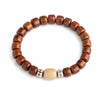 Buddha Tibet Yak Bone Talisman Bracelet - Dzi, Tiger Eye & Dragon Buddha Tibet
