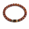 Buddha Tibet Yak Bone Talisman Bracelet - Dzi, Tiger Eye & Dragon Buddha Tibet