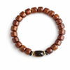 Buddha Tibet Yak Bone Talisman Bracelet - Dzi, Tiger Eye & Dragon Buddha Tibet