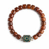 Buddha Tibet Yak Bone Talisman Bracelet - Dzi, Tiger Eye & Dragon Buddha Tibet