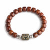 Buddha Tibet Yak Bone Talisman Bracelet - Dzi, Tiger Eye & Dragon Buddha Tibet