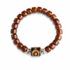 Buddha Tibet Yak Bone Talisman Bracelet - Dzi, Tiger Eye & Dragon Buddha Tibet