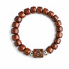 Buddha Tibet Yak Bone Talisman Bracelet - Dzi, Tiger Eye & Dragon Buddha Tibet