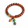 Buddha Tibet Yak Bone Talisman Bracelet - Dzi, Tiger Eye & Dragon Buddha Tibet
