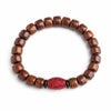 Buddha Tibet Yak Bone Talisman Bracelet - Dzi, Tiger Eye & Dragon Buddha Tibet
