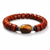 Buddha Tibet Yak Bone Bracelet - Dzi & Tiger Eye Accents Buddha Tibet