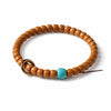 Buddha Tibet Olive Pit Talisman - Turquoise, Dzi & Cinnabar Buddha Tibet