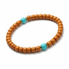 Buddha Tibet Olive Pit Talisman - Turquoise, Dzi & Cinnabar Buddha Tibet