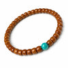 Buddha Tibet Olive Pit Talisman - Turquoise, Dzi & Cinnabar Buddha Tibet