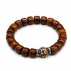 Buddha Tibet Yak Bone Spacer Bracelet - Bodhi, Dzi & Cinnabar Buddha Tibet