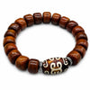 Buddha Tibet Yak Bone Spacer Bracelet - Bodhi, Dzi & Cinnabar Buddha Tibet