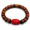 Buddha Tibet Yak Bone Spacer Bracelet - Bodhi, Dzi & Cinnabar Buddha Tibet