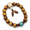 Buddha Tibet Yak Bone Charm Bracelet - Lotus, Pixiu & Gourd Buddha Tibet
