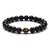 Obsidian Bracelet with Six-Character Mantra — Luck and Protection