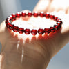 Wine Red Garnet Wrap Bracelet — Single or Three-Wrap Choice