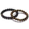 Obsidian Bracelet with Six-Character Mantra — Luck and Protection