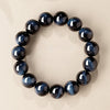 Light Blue & Blue Tiger Eye Bracelet — Natural Collector-Grade Hawk Eye Bead Strand