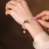 Rose Quartz Peach Blossom Bracelet — Chinese-Style Bead Strand for Love Luck & Prosperity Buddha Tibet