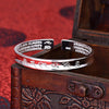 Tibetan Mantra Bangle — Om Mani Padme Hum & Heart Sutra, Silver