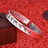 Tibetan Mantra Bangle — Om Mani Padme Hum & Heart Sutra, Silver