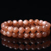 Orange Moonstone Bead Bracelet — Warm Peach Tones in One Strand