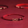 Red Rope Cinnabar Bead Bracelet — Knotted Lucky Charm for Prosperity & Protection - Joy RedBuddha Tibet