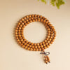 Aged Peach Wood 108-Bead Mala Bracelet — Traditional Wood Prayer Beads for Protection & Daily Practice Buddha Tibet