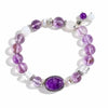 Amethyst Cabochon Bracelet — Natural Stone with Pearl or Tassel Accent Buddha Tibet