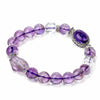 Amethyst Tower Crystal Bracelet — Natural Point Cut with Geometric Box Buddha Tibet
