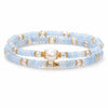 Aquamarine Minimalist Bead Bracelet — Natural Stone, Light Blue, Single Strand Buddha Tibet