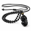Black Obsidian Pixiu Necklace — Wealth Protection and Personal Feng Shui Charm Buddha Tibet