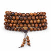 Black Rosewood 108-Bead Mala Bracelet — Natural Wood Prayer Beads in R Buddha Tibet