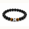 Black Tourmaline Tiger Eye Cross Bracelet — Stone &amp; Faith Protection for Everyday Wear Buddha Tibet