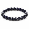 Blue Sandstone Bracelet — Polished Natural Stone Beads Buddha Tibet
