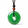 Chrysoprase Peace Buckle Pendant — Natural Green Jade for Protection Buddha Tibet