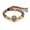 Hand-Painted Dzakri Lhamo Thangka Bracelet — Tibetan Wealth Goddess Woven Charm Buddha Tibet