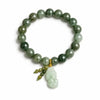 Jade Bracelet - Pixiu Green Jade Bracelet for Wealth & Serenity Buddha Tibet