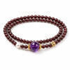 Layered Garnet & Chalcedony Bracelet Stack — Multi-Stone Bead Set for Protection & Calm Buddha Tibet