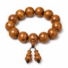 Liudao Wood Mala Bracelet — Six-Path Buddhist Prayer Beads in Natural Aged Hardwood Buddha Tibet