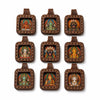 Miniature Thangka Leather Pendant — Hand-Painted Tibetan Deity Charm Buddha Tibet