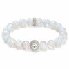 Moonstone & Aquamarine Bead Bracelet — Soft Glow Charm for Luck & Love Buddha Tibet
