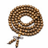 Multi-Wood 108-Bead Mala Bracelet — Natural Wood Prayer Beads for Dail Buddha Tibet