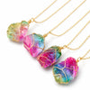 Multicolored Tourmaline Crystal Necklace — Handwrapped Cross Chain Pendant Buddha Tibet