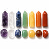 Natural Crystal Point Set — Seven Raw Stones for Desk, Shelf, or Stillness Buddha Tibet