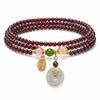 Natural Garnet Wealth Bracelet — Feng Shui Peace Clasp Pendant for Good Fortune Buddha Tibet