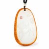 Nephrite White Jade Qilin Pendant — Auspicious Jade Charm for Wealth & Good Fortune Buddha Tibet