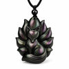 Nine-Tailed Fox Rainbow Obsidian Necklace — Ancient Guardian of Love & Loyalty Buddha Tibet