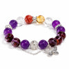 Nine Purple Fire Amethyst Tassel Bracelet — Butterfly & Leaf Crystal C Buddha Tibet